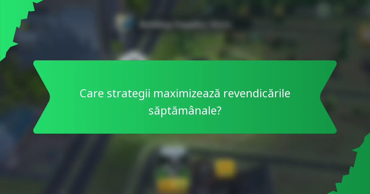 Care strategii maximizează revendicările săptămânale?