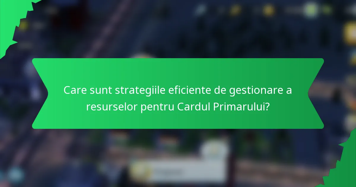 Care sunt strategiile eficiente de gestionare a resurselor pentru Cardul Primarului?