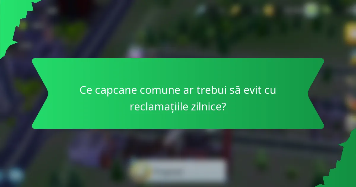 Ce capcane comune ar trebui să evit cu reclamațiile zilnice?