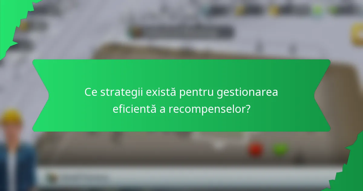 Ce strategii există pentru gestionarea eficientă a recompenselor?