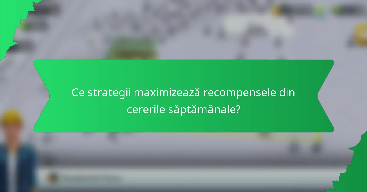 Ce strategii maximizează recompensele din cererile săptămânale?