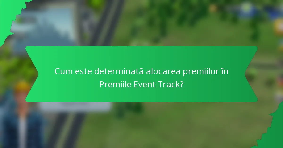 Cum este determinată alocarea premiilor în Premiile Event Track?