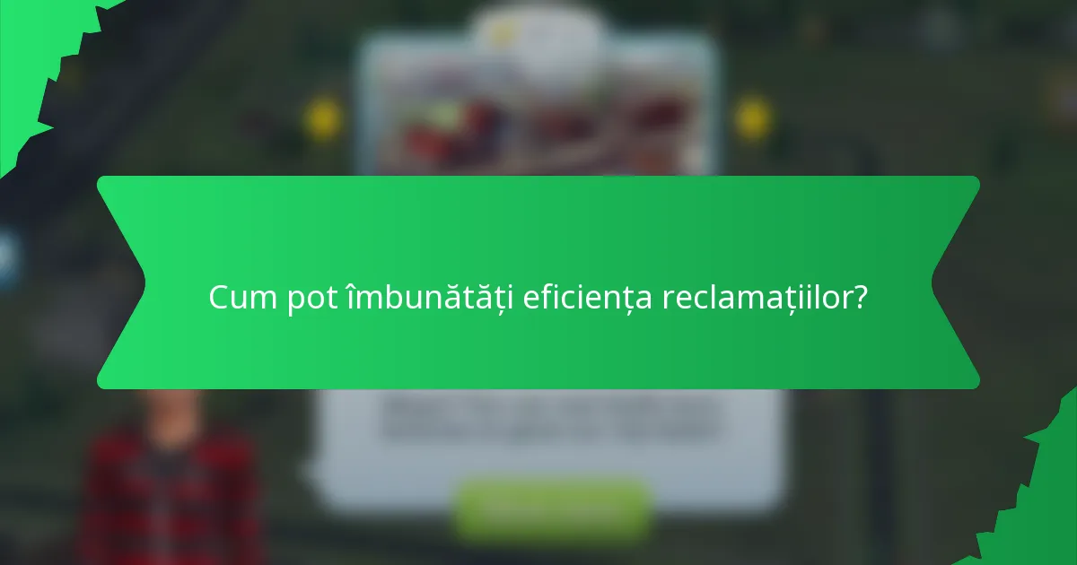 Cum pot îmbunătăți eficiența reclamațiilor?