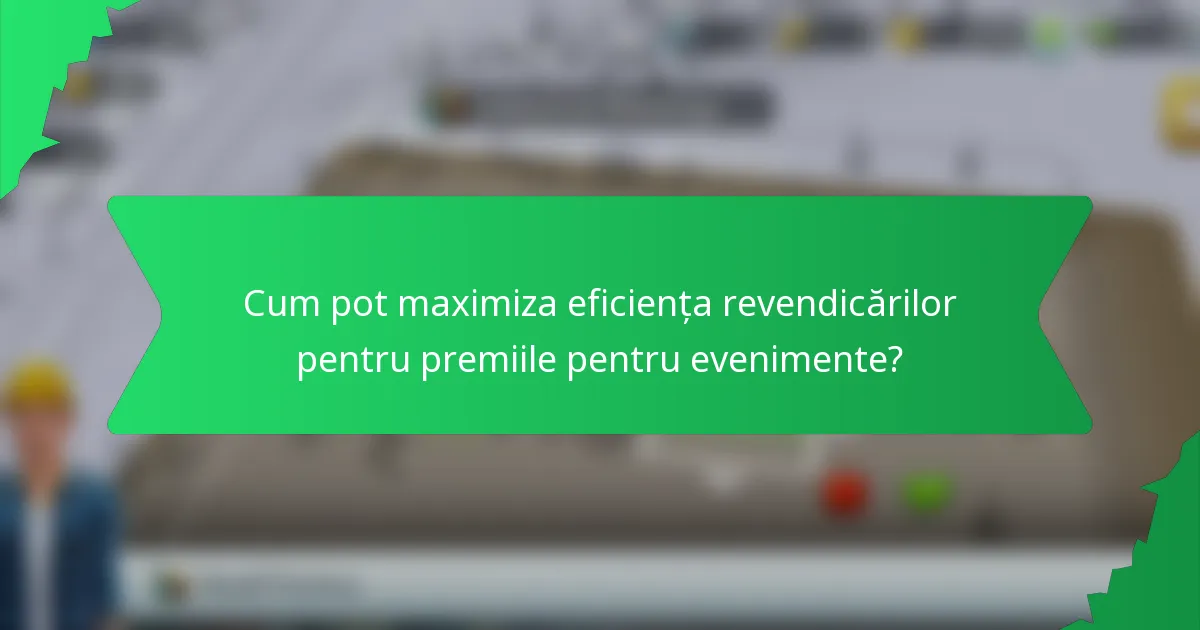 Cum pot maximiza eficiența revendicărilor pentru premiile pentru evenimente?