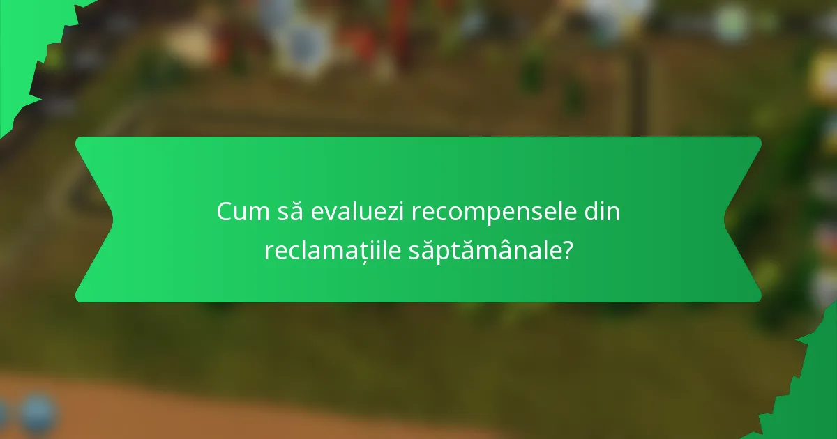 Cum să evaluezi recompensele din reclamațiile săptămânale?