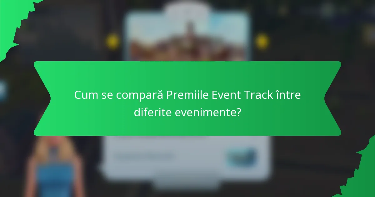Cum se compară Premiile Event Track între diferite evenimente?